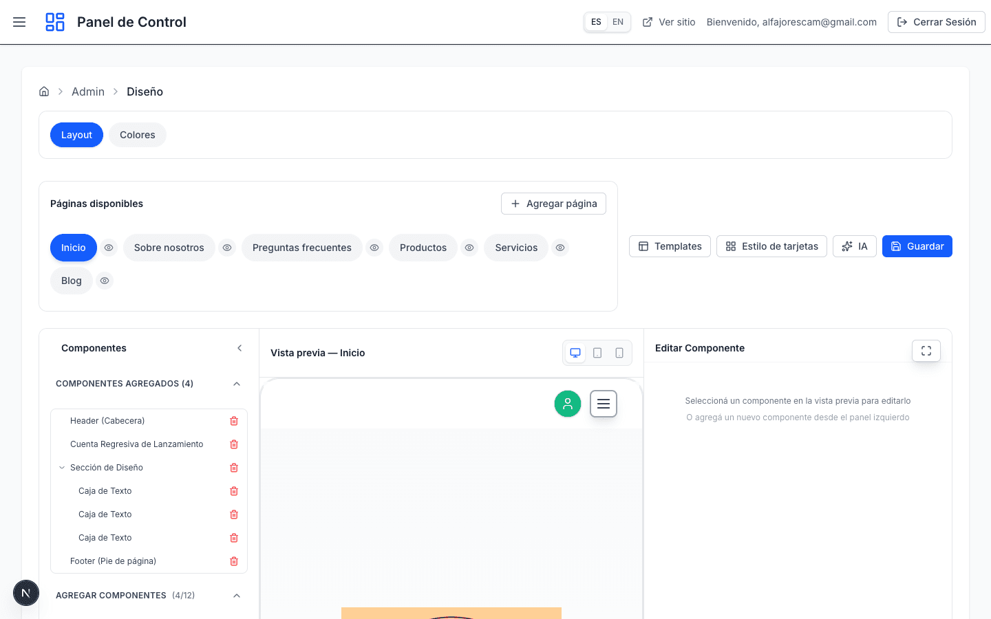 Diseñá tu sitio con ayuda de IA